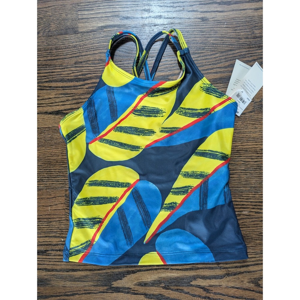 NEW!! Tea Collection Girl's tankini Swim SUIT Top Size 10 Tropical Leaf